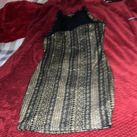 Femme vintage 80s Style sheer shiny detail lace cocktail mini body con dress - Picture 11 of 13